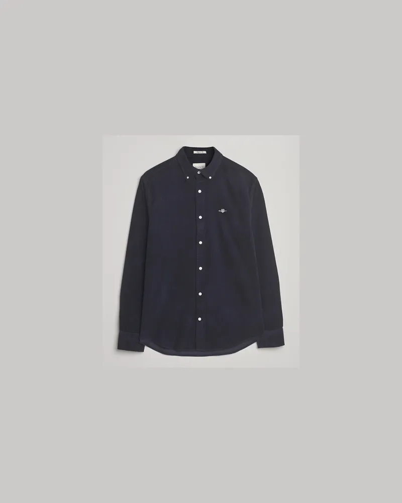 Gant Regular Fit Corduroy Shirt Evening Blue Blau