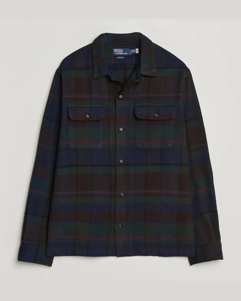 Ralph Lauren Hudson Ranch Checked Overshirt Olive Royal Grün