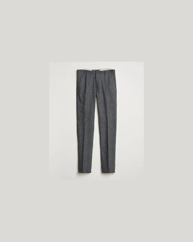 Incotex Slim Fit Washed Woll Stretch Slacks Dark Grey Grau