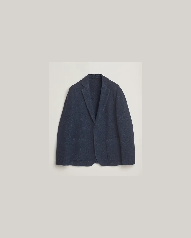J.Lindeberg Calvon Wool Knitted Blazer Vintage Indigo Blau