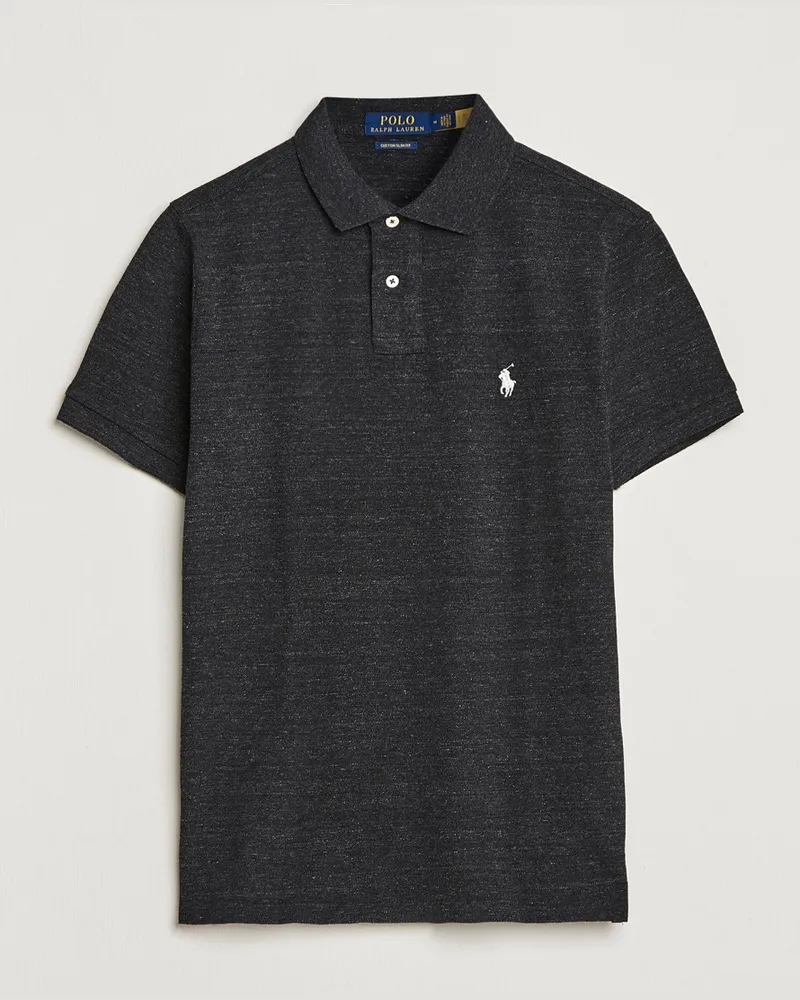 Ralph Lauren Custom Slim Fit Polo Black Marl Heather 