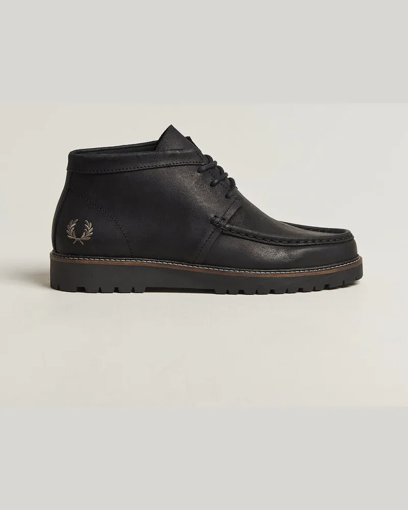 Fred Perry Kenney Waxed Suede Chukka Boot Black Schwarz