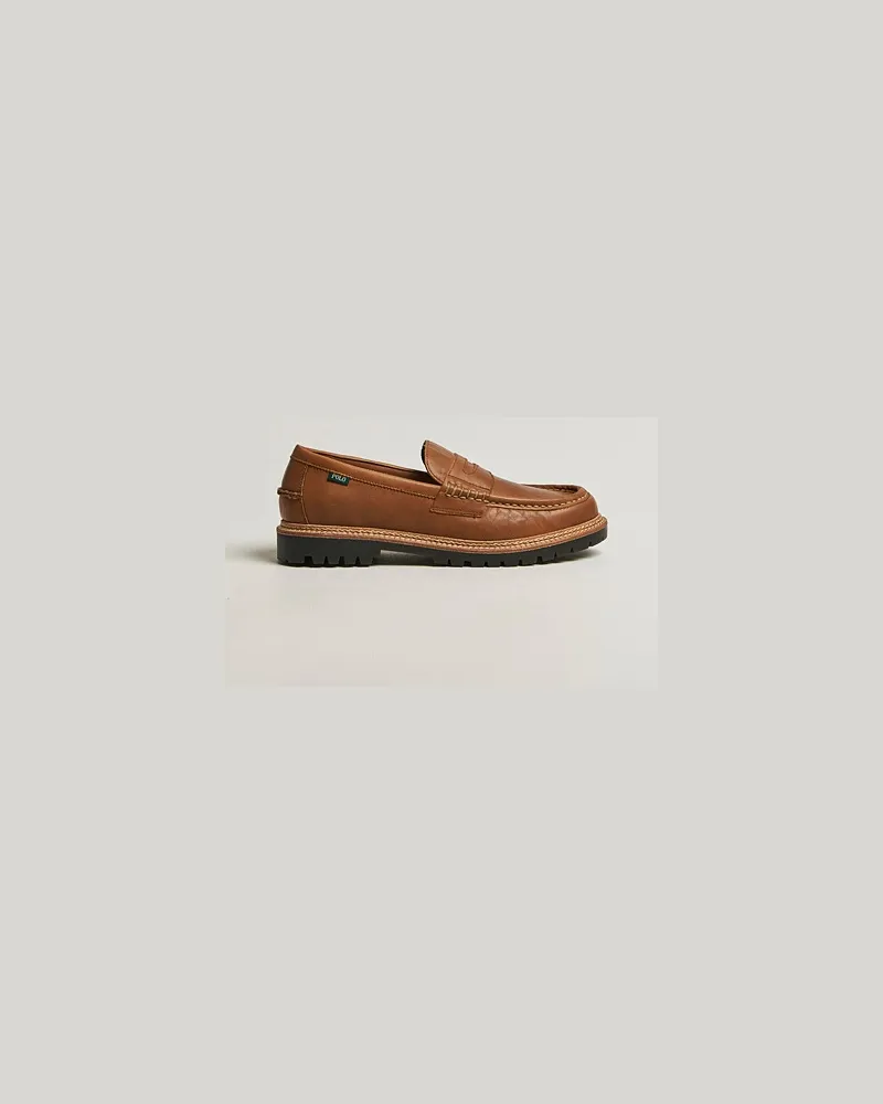 Ralph Lauren Jett Penny Loafers Polo Tan Braun