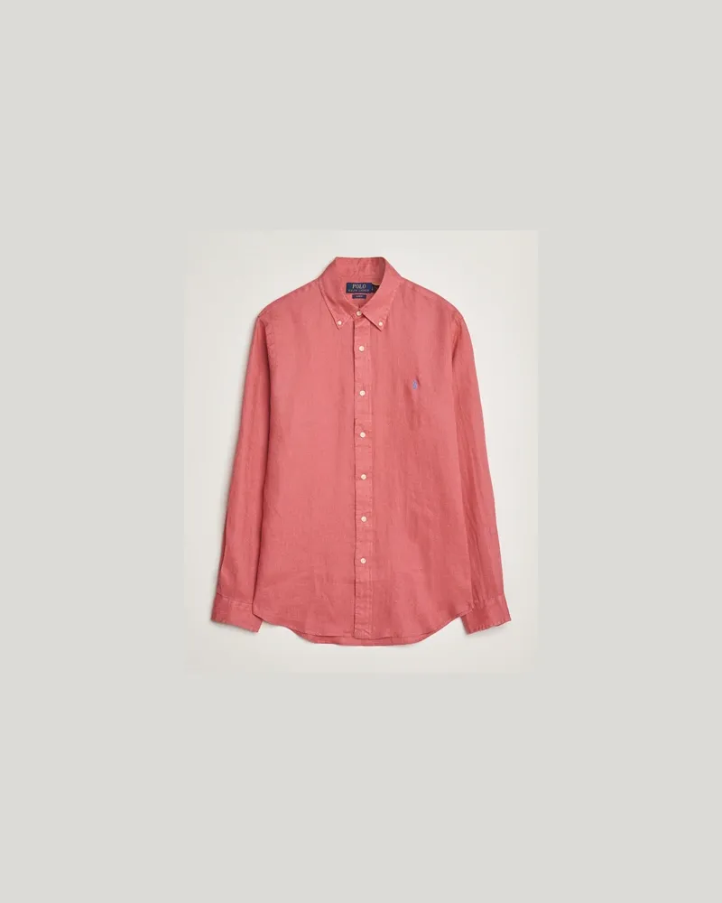 Ralph Lauren Slim Fit Linen Shirt Adirondack Berry Rot