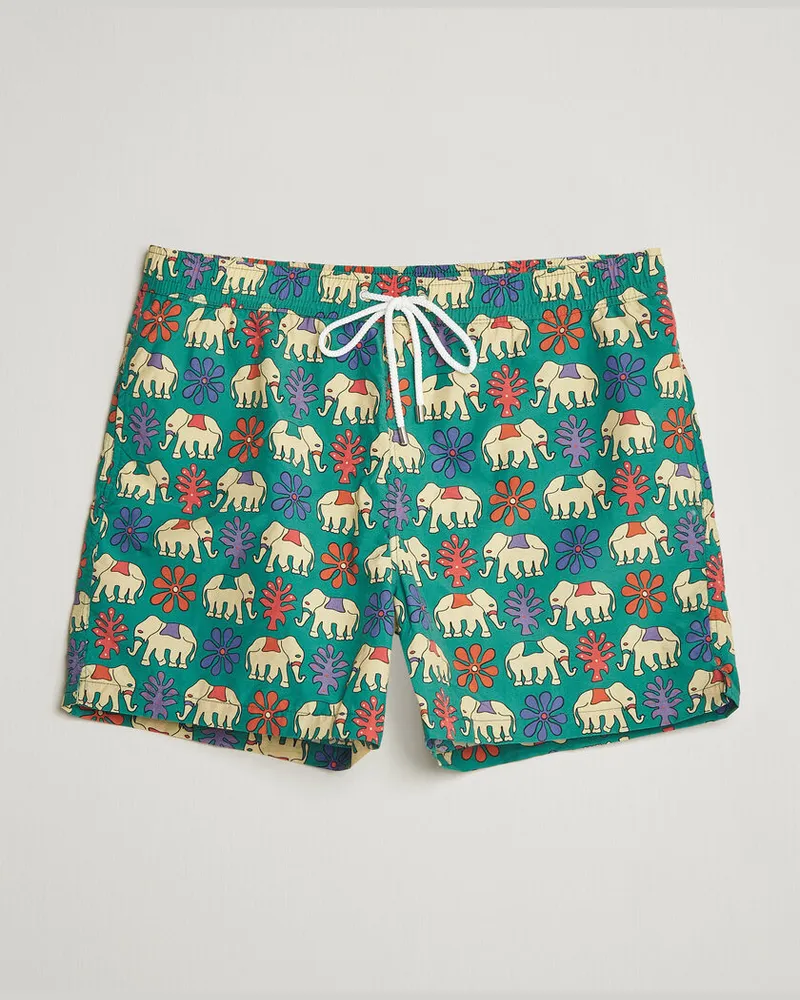 Drake's Drake Elephants Drawstring Swimshorts Green Grün