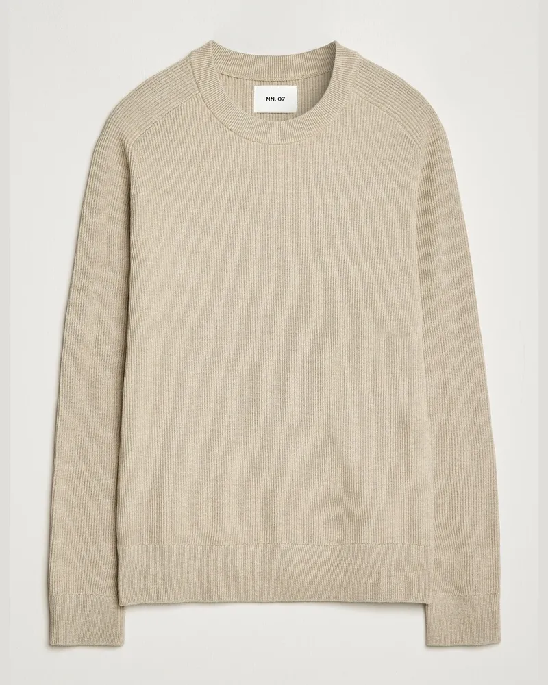 NN 07 Kevin Cotton Knitted Sweater Khaki Beige
