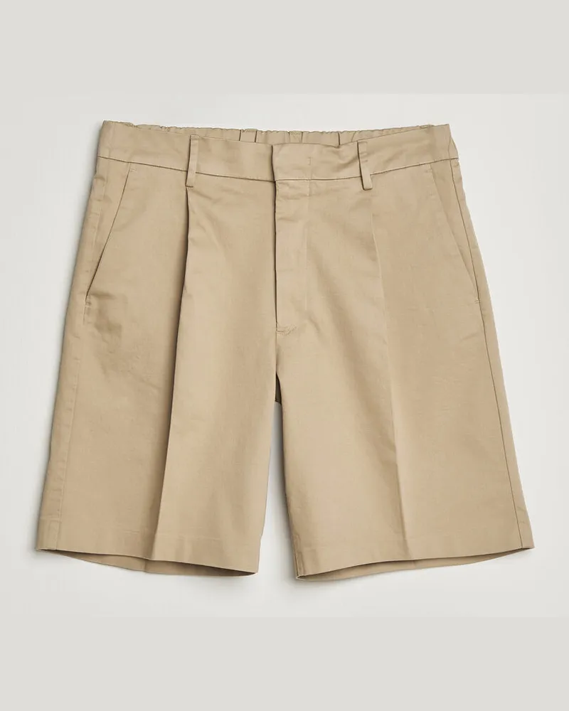 NN 07 Kay Relaxed Fit Cotton Drawstring Shorts Desert Khaki Beige