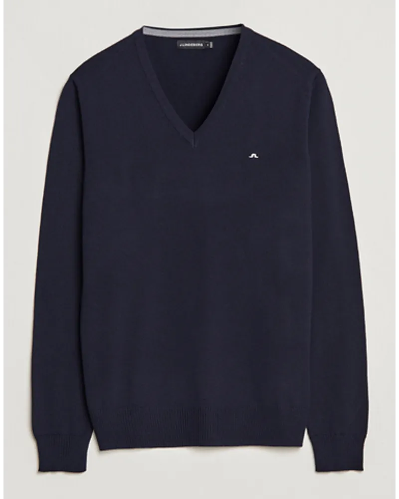 J.Lindeberg Lymann True Merino V-Neck Pullover Navy Blau