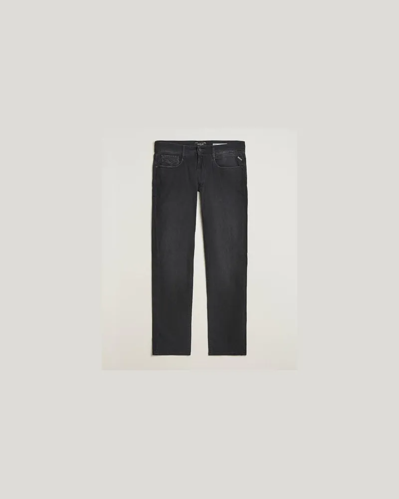 Replay Rocco Tapered Stretch Jeans Washed Black Schwarz