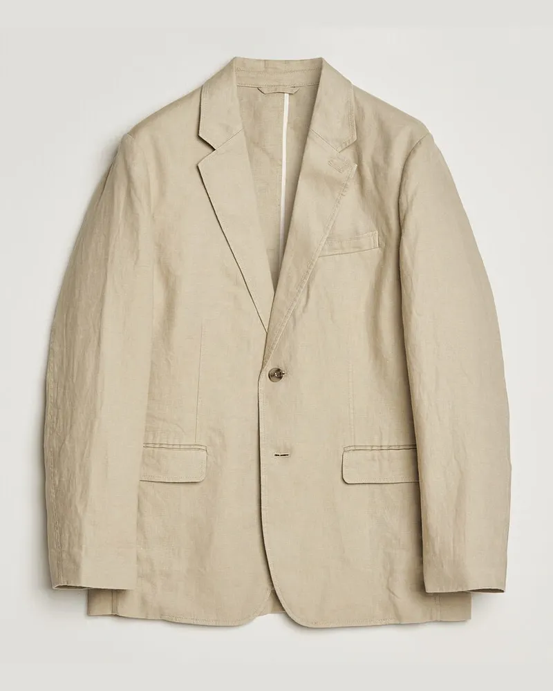 Gant Garment Dyed Linen Blazer Oat Beige Beige