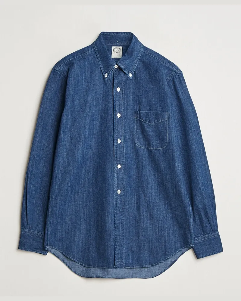 Kamakura Shirts Vintage Ivy Denim Button Down Shirt Dark Blue Blau