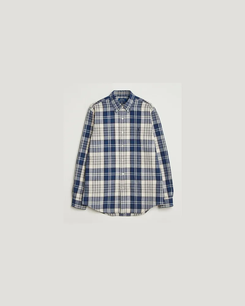 Ralph Lauren Custom Fit Checked Shirt White/Navy Multi Blau