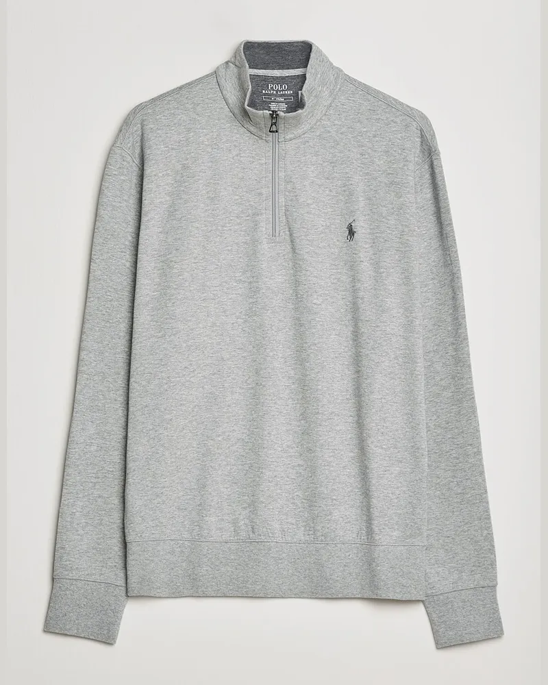Ralph Lauren Double Knit Half-Zip Sweater Andover Heather Grau