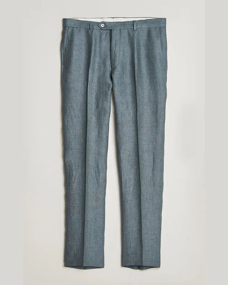Oscar Jacobson Dandy Linen Trousers Green Grün