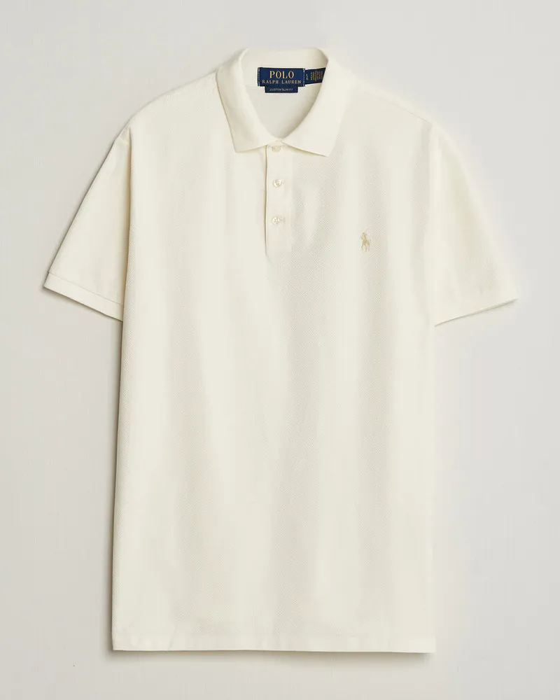 Ralph Lauren Honeycomb Texture Polo Pale Cream Weiß