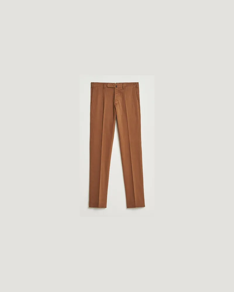 Incotex Slim Fit Cotton Stretch Chinos Brown Braun