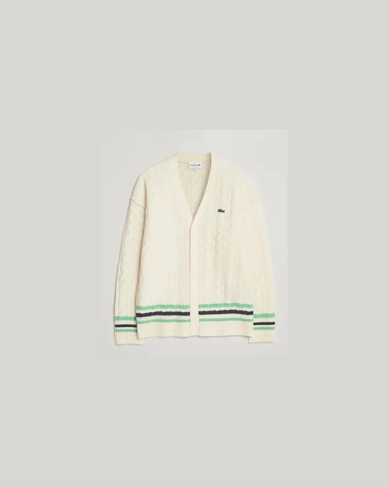 Lacoste Fuzzy Wool Tennis Cardigan Lapland Weiß