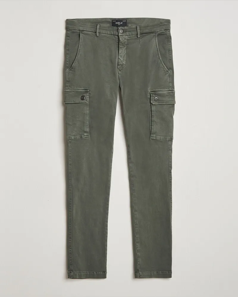 Replay Jaan Hyperflex Cargo Pants Dark Green Grün