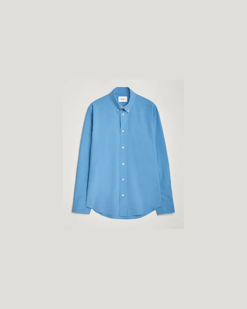 NN 07 Colby Lyocell/Baumwoll Button Down Shirt Blue Jasper Blau