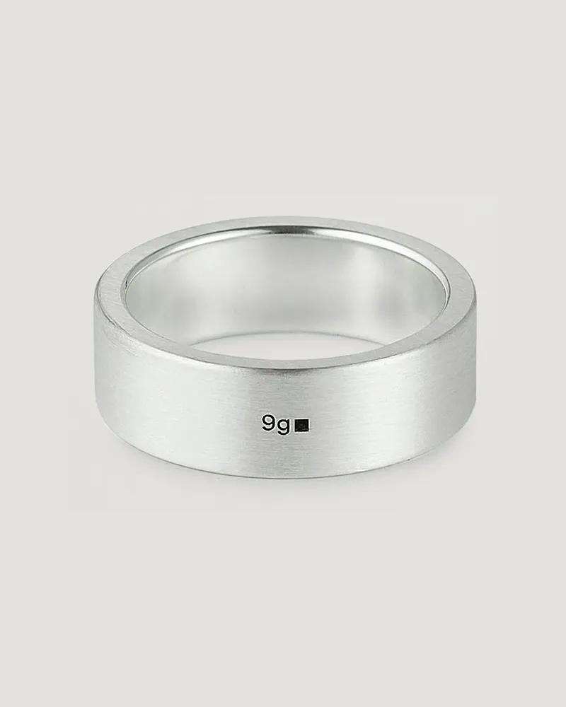 Le Gramme Ribbon Brushed Ring Sterling Silver 9g Silber