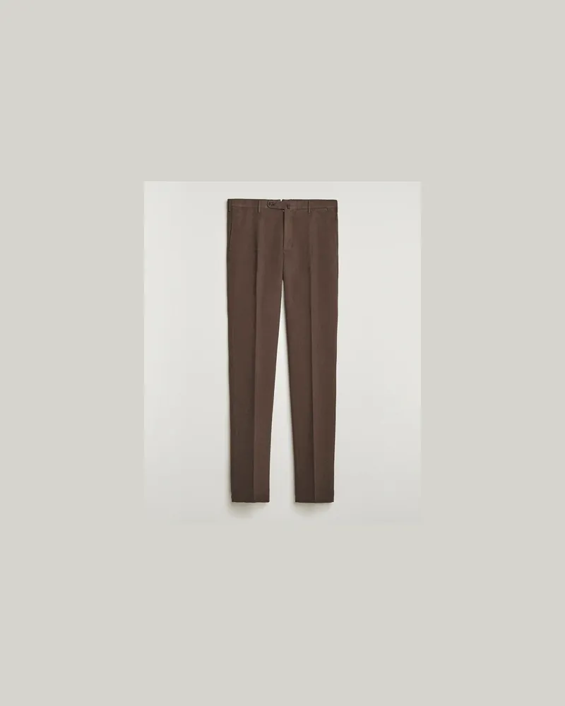 Incotex Regular Fit Cotton Stretch Chinos Dark Brown Braun