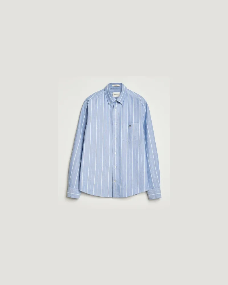 Gant Regular Fit Classic Striped Oxford Shirt Rich Blue Blau