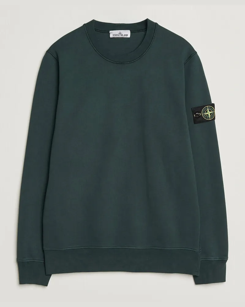 Stone Island Garment Dyed Fleece Sweatshirt Dark Green Grün
