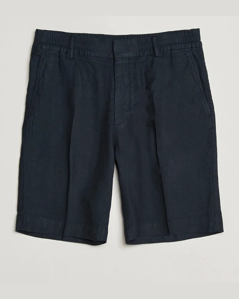 NN 07 Billie Linen/Viscose Drawstring Shorts Deep Navy Blau