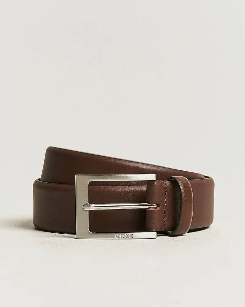 HUGO BOSS Barnabie Leather Belt 3,5 cm Medium Brown Braun