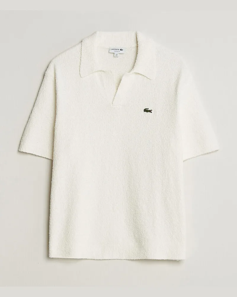 Lacoste Cotton Bouclé Open Collar Polo Flour Beige