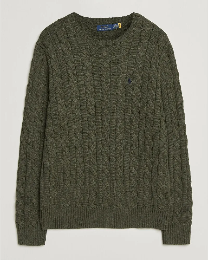 Ralph Lauren Cotton Cable Pullover  Olive Shrub Heather Grün