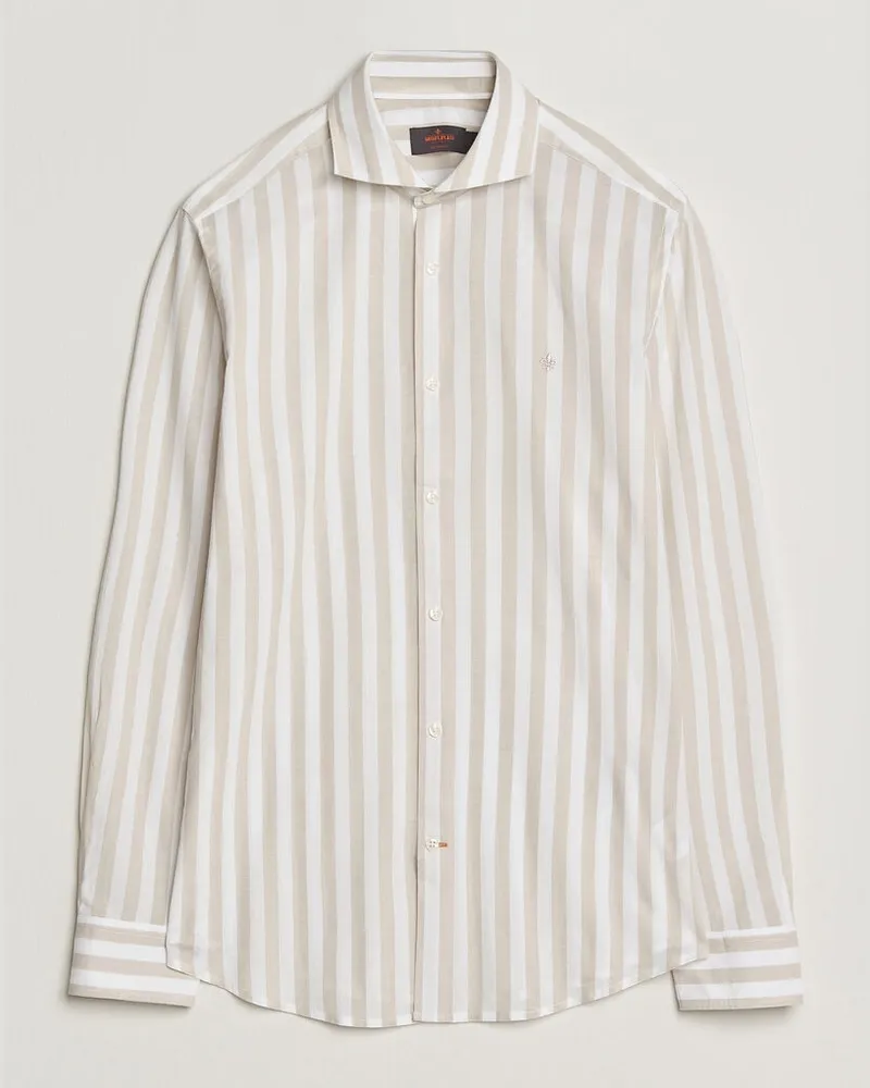 Morris Summer Striped Lighweight Shirt Khaki/White Beige