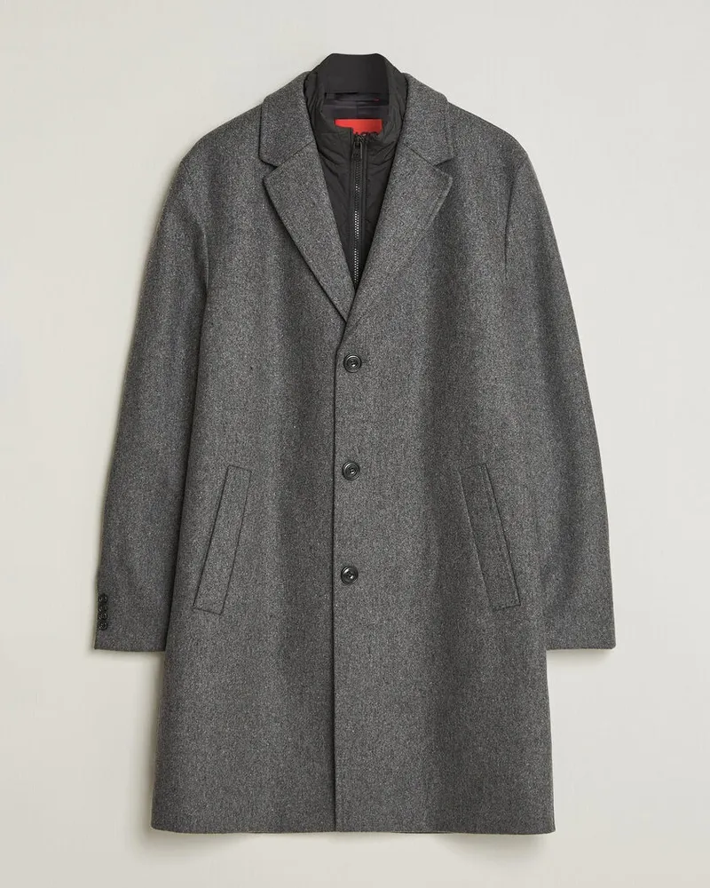 HUGO BOSS Milogan Bib Coat Dark Grey Grau