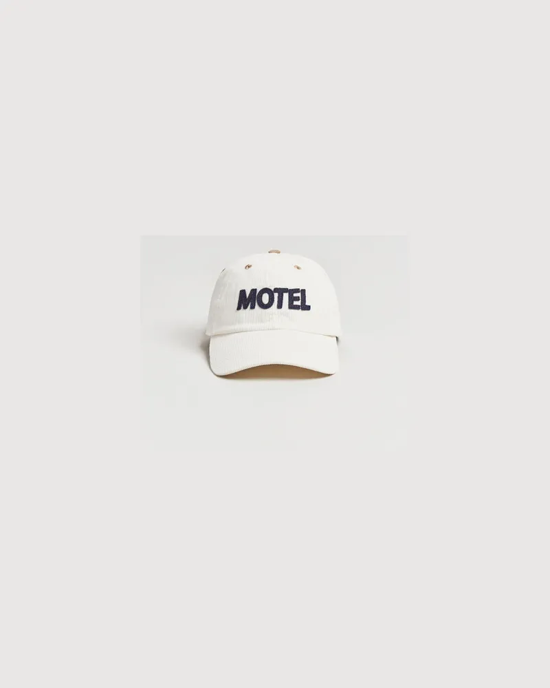 Drake's Motel Felt Baseball Cap Ecru Weiß