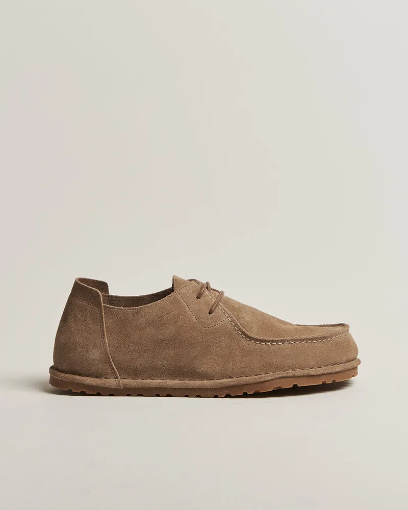 Birkenstock Utti Lace Loafer Gray Taupe Suede Beige