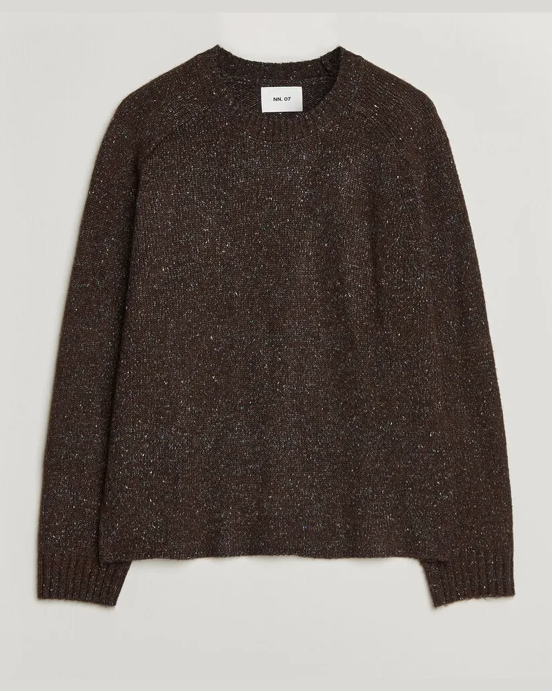 NN 07 Jim Neps Wool Knitted Sweater Deep Truffle Braun