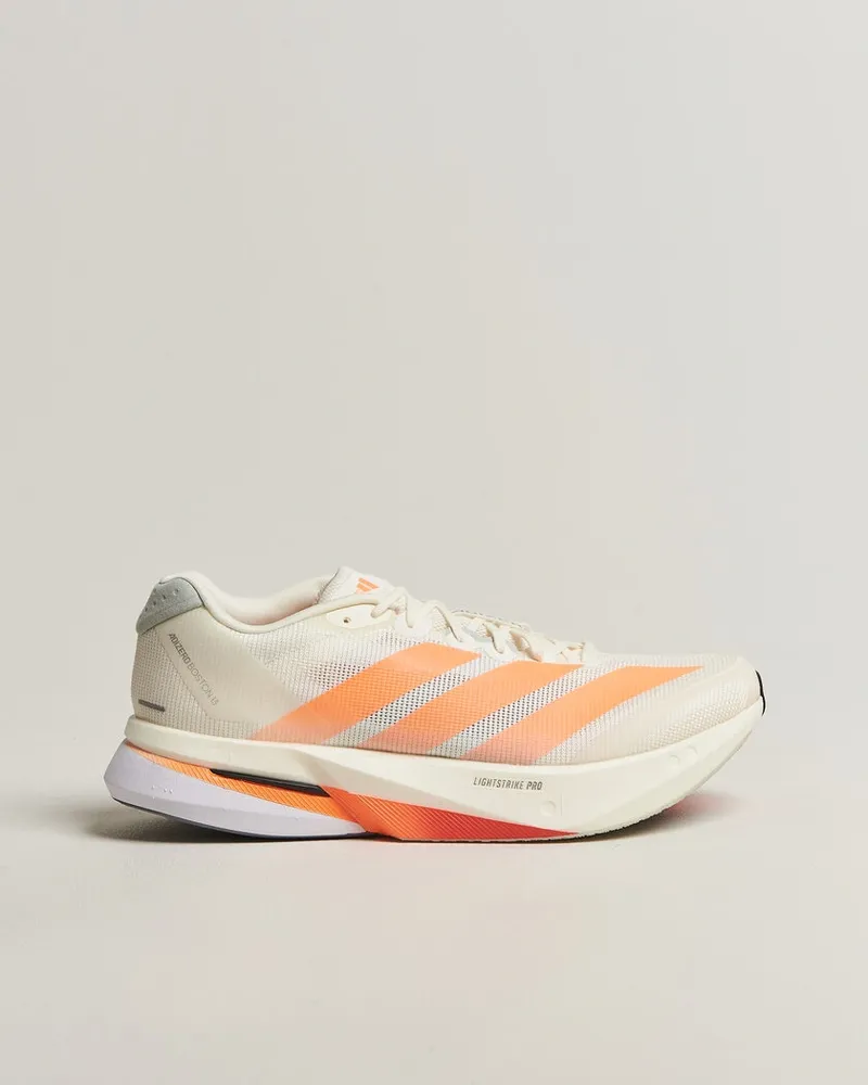 adidas Adizero Boston 13 White/Orange Weiß