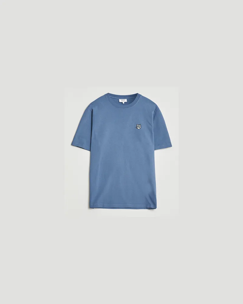 Kitsuné Grey Fox Head T-Shirt Seine Blue Blau