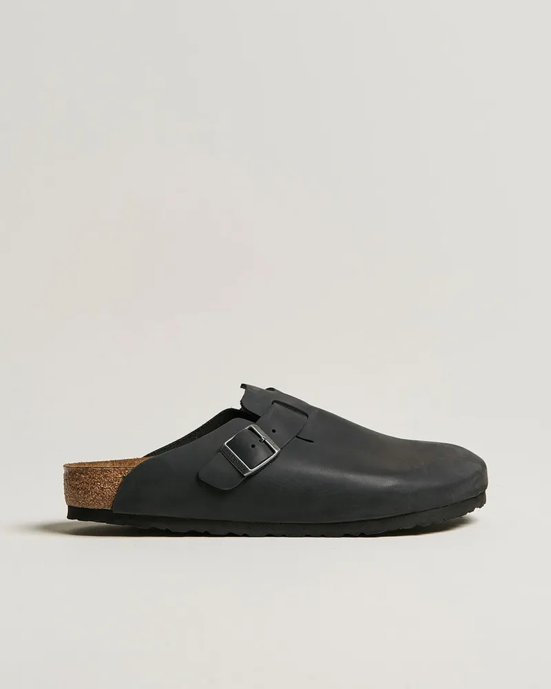Birkenstock Boston Classic Footbed Black Oiled Leather Schwarz