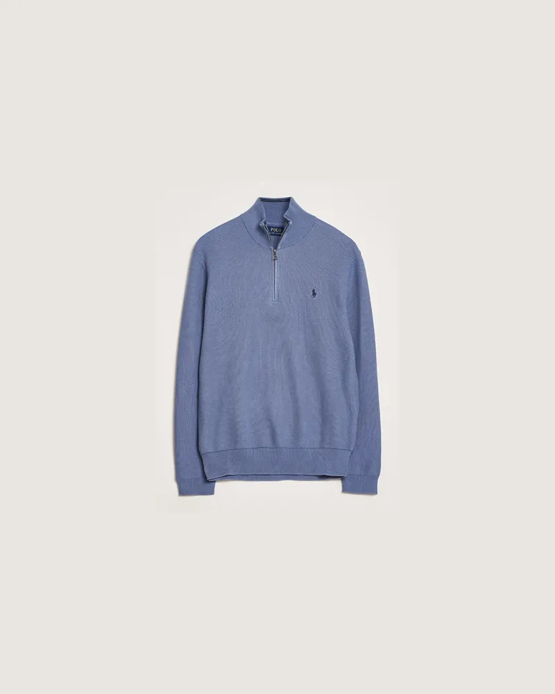 Ralph Lauren Half Zip Cotton Pullover Capri Blue Blau