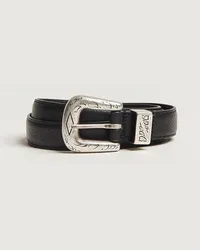 Anderson's Grained Western Leder Belt 2,5 cm Black Schwarz