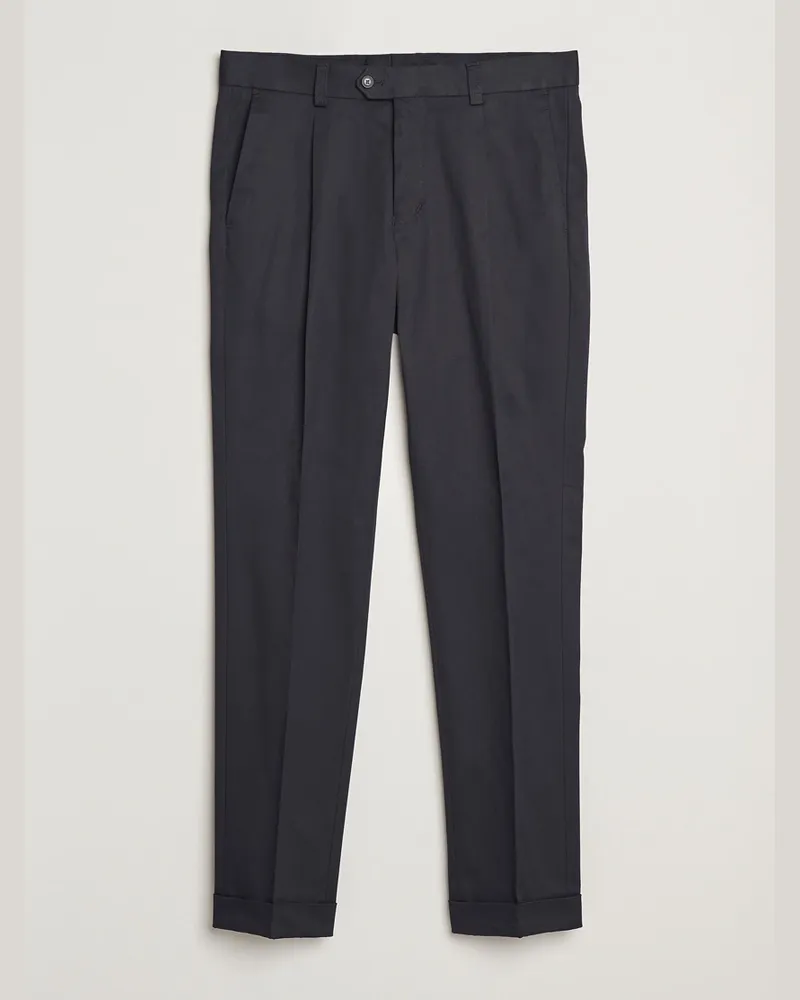 Tiger of Sweden Tenuta Pleated Cotton Trousers Light Ink Blau