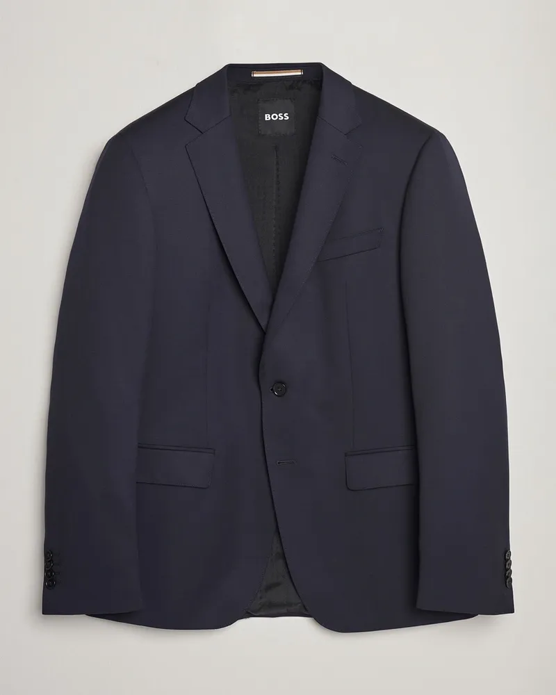 HUGO BOSS Huge Slim Fit Wool Blazer Dark Blue Blau