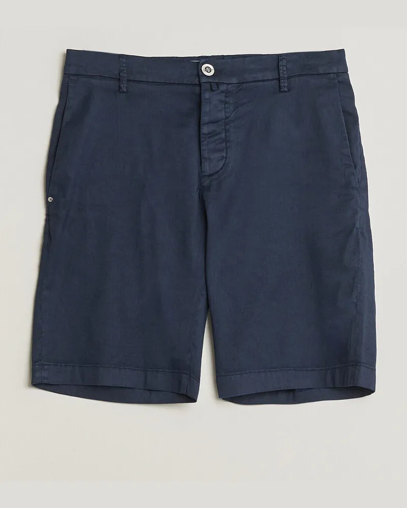 Jacob Cohën George Stretch Linen Shorts Navy Blau