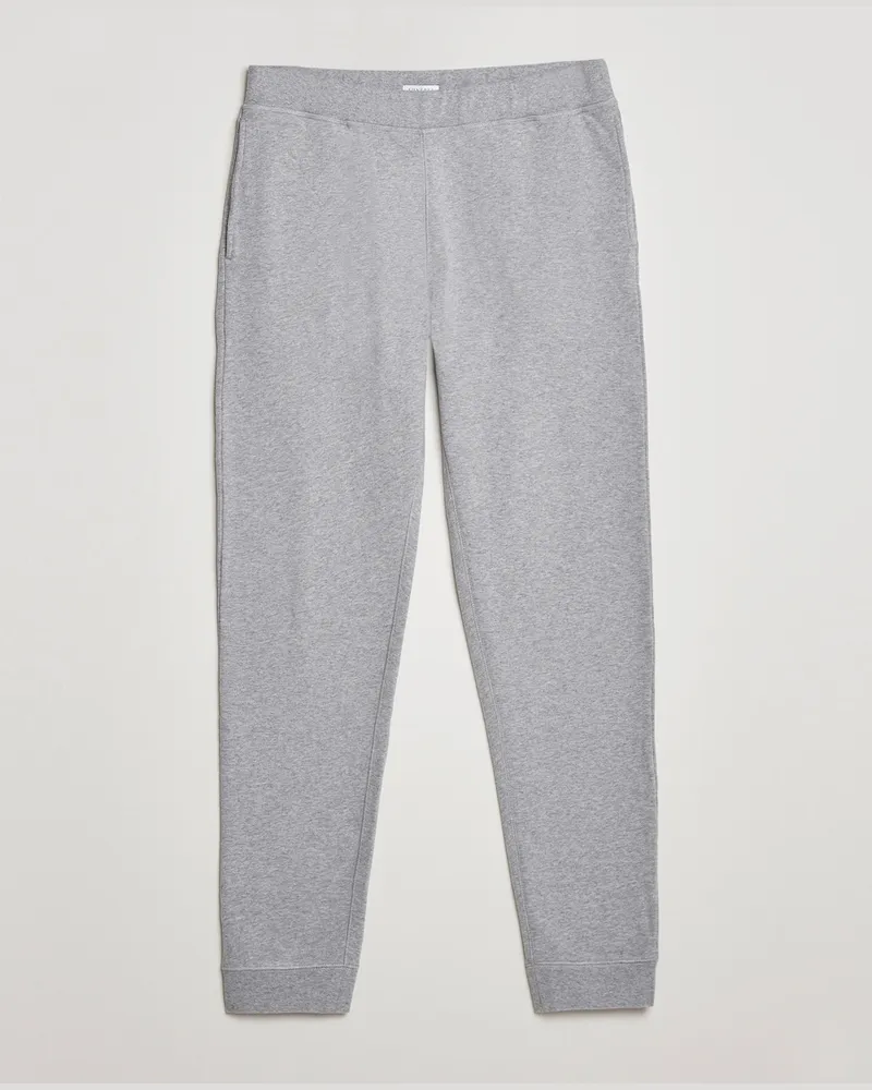 Sunspel Cotton Loopback Track Pants Grey Melange Grau