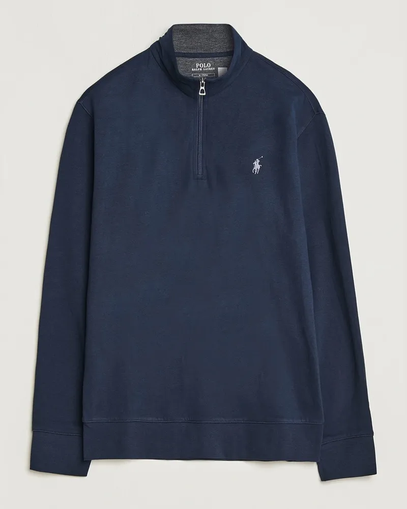 Ralph Lauren Double Knit Half-Zip Sweater Aviator Navy Blau