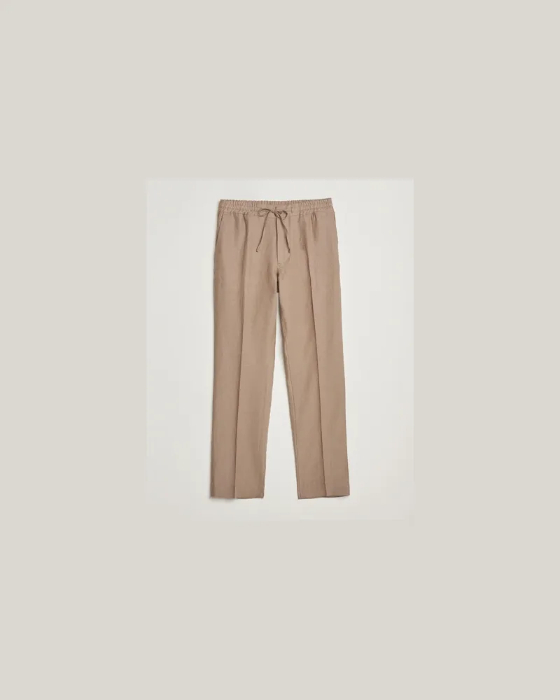 J.Lindeberg Soren Drape Linen Pants Nutmeg Braun