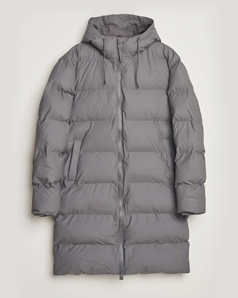 RAINS Alta Long Puffer Parka Grey Grau
