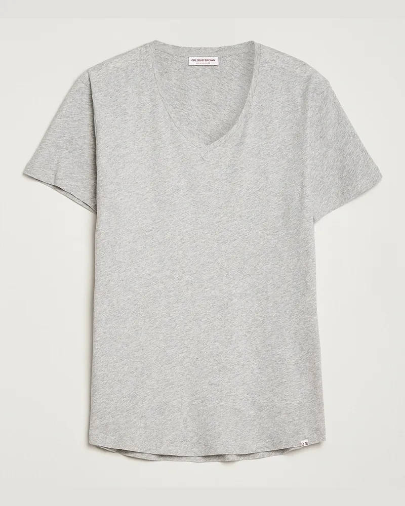 Orlebar Brown OB V-Neck Tee Grey Melange Grau