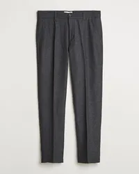 LES DEUX Como Reg Woll Pants Charcoal Melange Grau